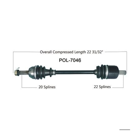 Wide Open OE Replacement CV Axle for POL FRONT RANGER EV 10-14 / LSV 10-11 POL-7046